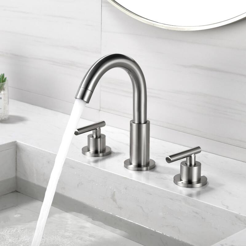 Modland 8 Inch Widespread Bathroom Faucet with Pop-Up Drain 2-Handle Vanity Sink Faucet