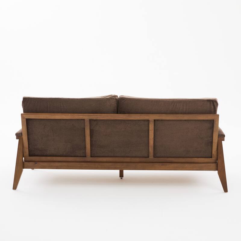 Christopher Knight Home - Mid-Century Modern 3-Seater 74" Upholstered Sofa with Solid Wood Frame