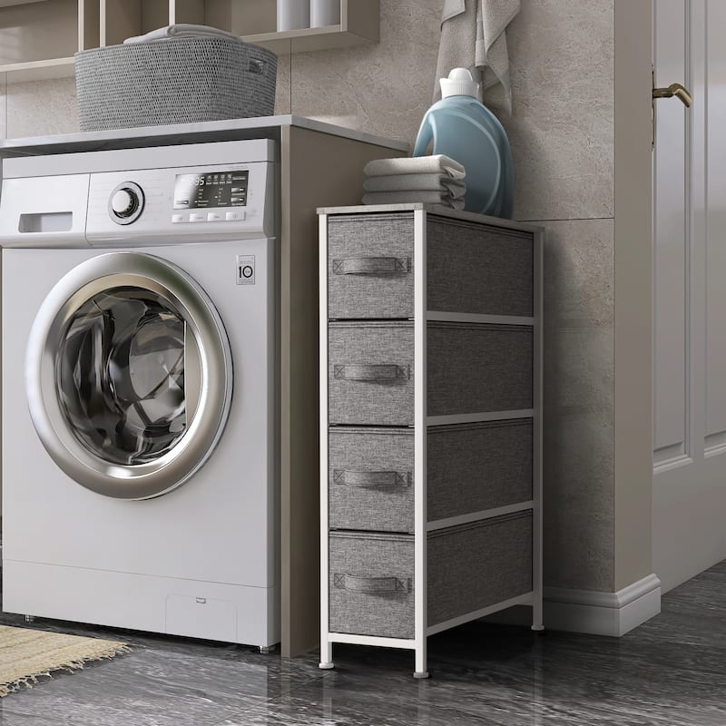 Narrow Dresser Tower with 4 Drawers - Vertical Storage for Bedroom