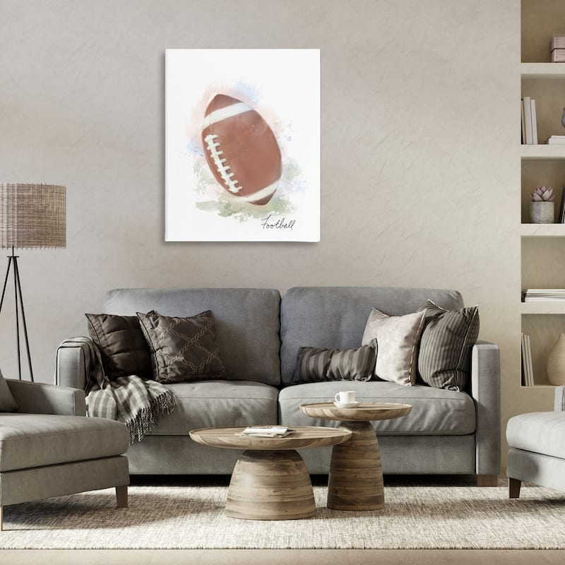 Stupell Soft Pastel Football Canvas Wall Art Design By Matthew Piotrowicz