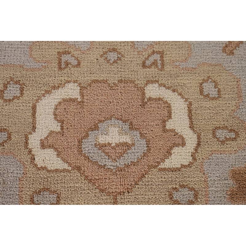 Gray Oushak Indian Area Rug Handmade Wool Carpet - 9'0"x 11'7"