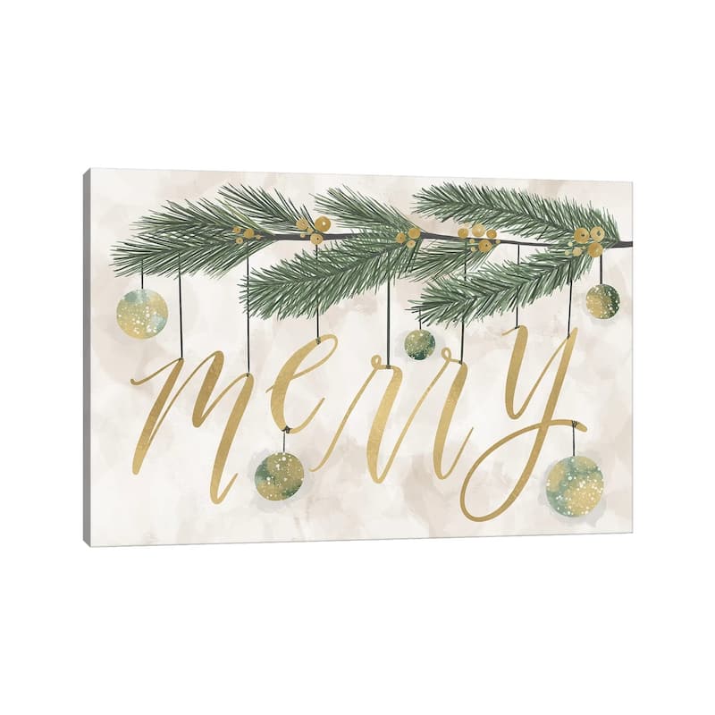 iCanvas "Gilded Christmas Greenery III" by Richelle Garn Canvas Print