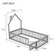 preview thumbnail 28 of 109, Twin/Full Montessori Toddler Floor Bed Frame, Modern House-Shaped Bed Frame with Fence and Full-Length Guardrails for Girls Boys