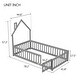 preview thumbnail 22 of 25, Twin Size House-Shaped Headboard Floor Bed with Fence and Small Door