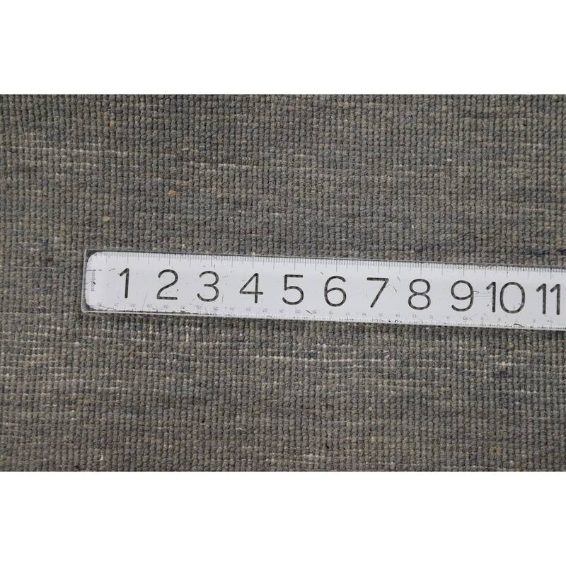 Modern Gray Gabbeh Oriental Runner Rug Hand-Knotted Wool Carpet - 2'9"x 8'2"