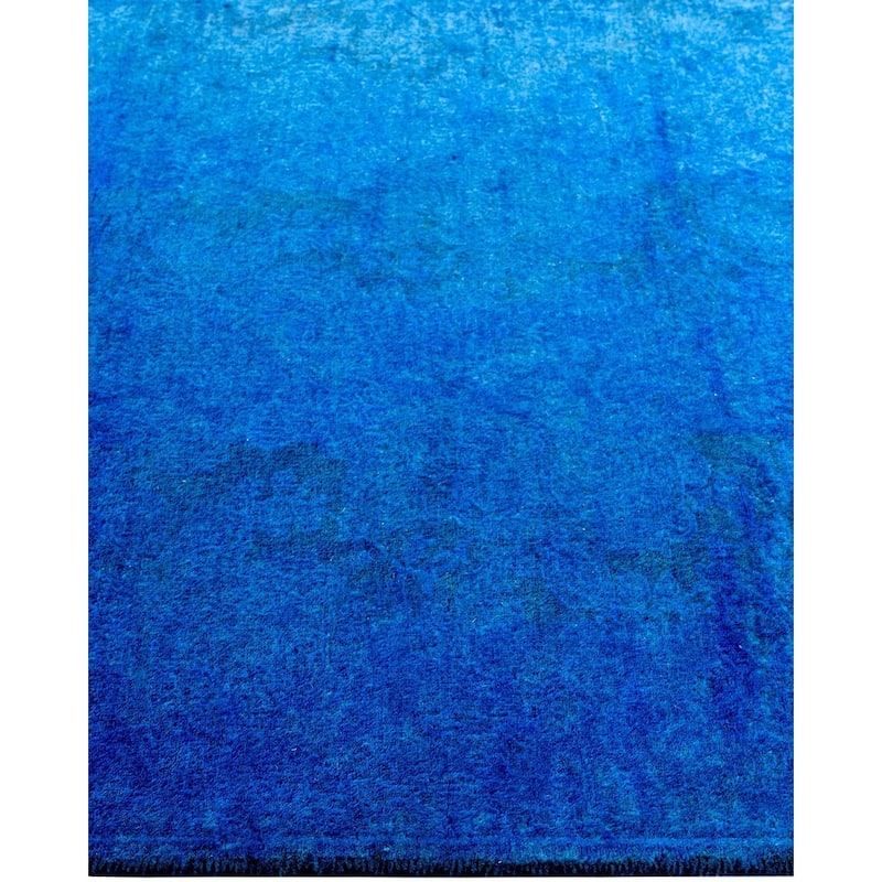 Fine Vibrance One-of-a-Kind Hand-Knotted Runner Rug - Blue, 2' 9" x 3' 10" - 2' 9" x 3' 10"