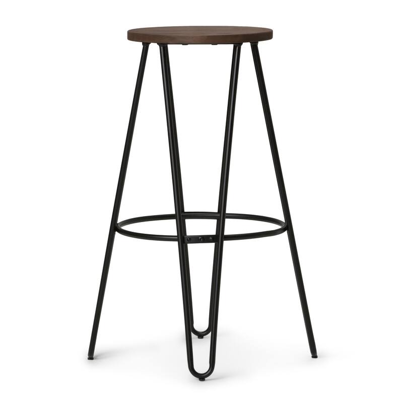 WYNDENHALL Kendall Industrial Metal Counter Height Stool with Wood Seat