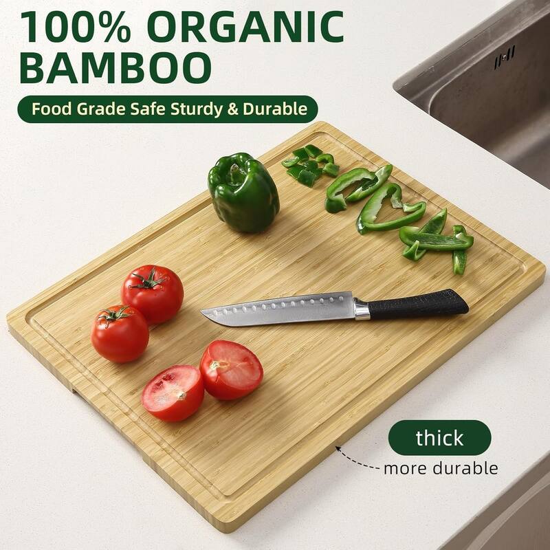 20-in L X 15-in W Carbonized Bamboo Cutting Board and Serving Tray