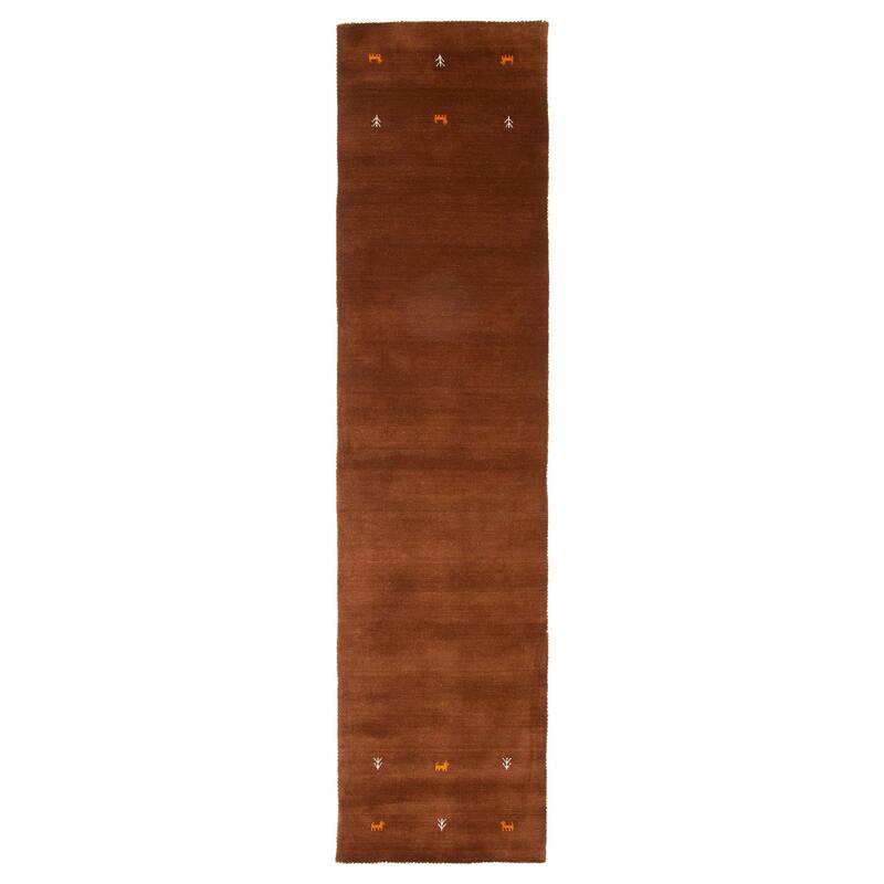 Kashkuli Gabbeh Brown Rug 2'8" x 11'1" - 2'8 x 11'1 - Brown - 2'8 x 11'1