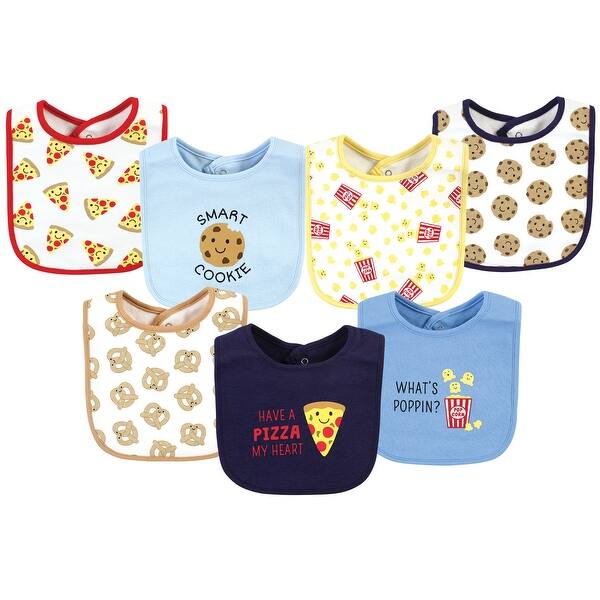 slide 1 of 1, Hudson Baby Infant Boy Cotton Bibs, Pizza Snacks, One Size - Pizza Snacks - One Size One Size - Pizza Snacks