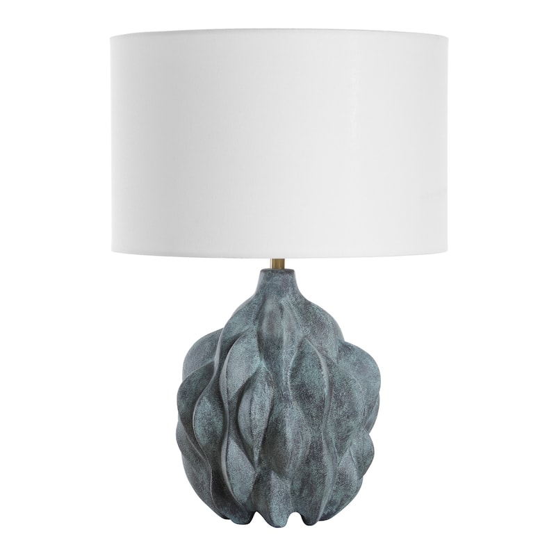 Textured Whitecap Ceramic Table Lamp with Drum Shade - 23" - Gray