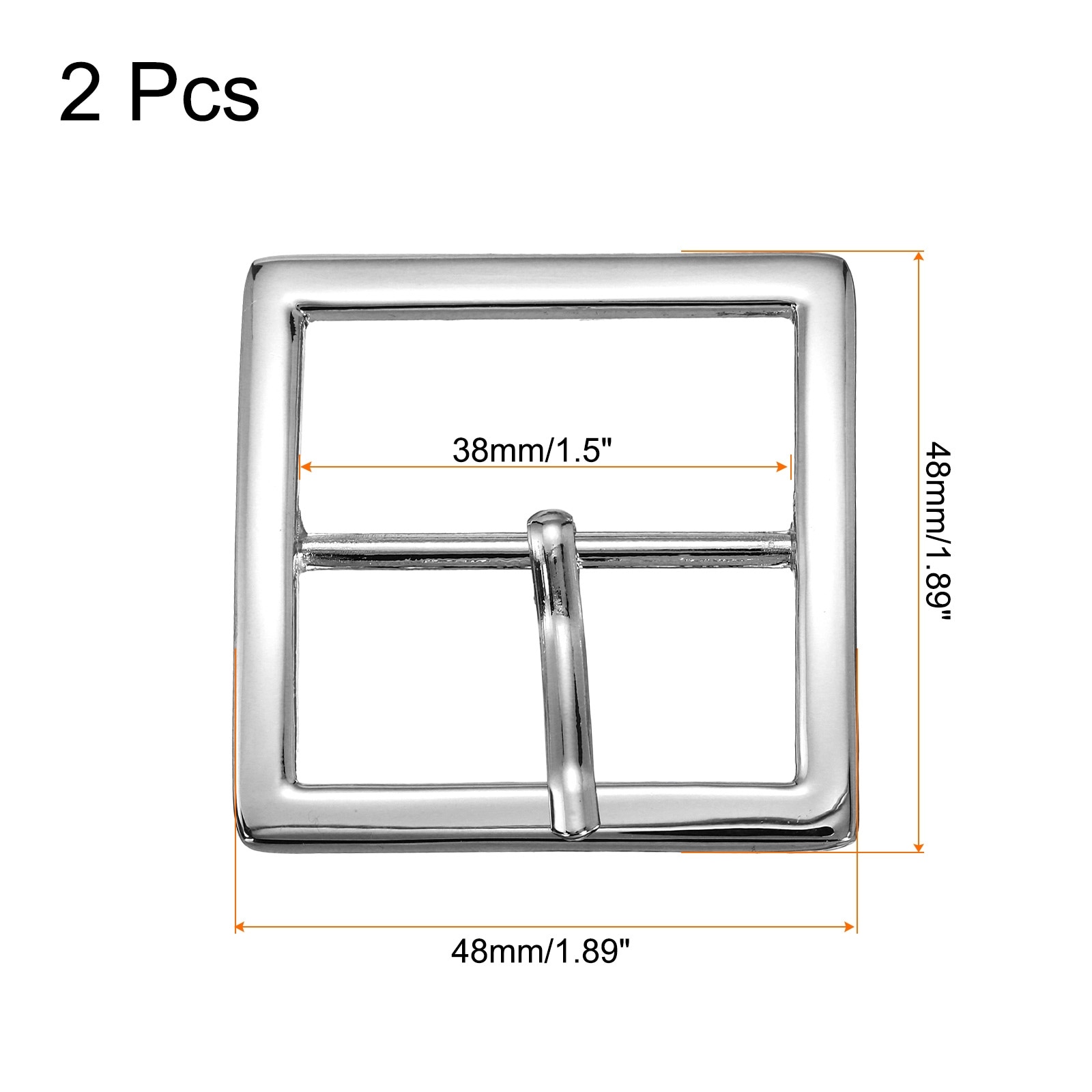 Metal Roller Buckle, Single Prong Belt Buckle Center Bar Buckles for Leather Craft - 1.5 Inch