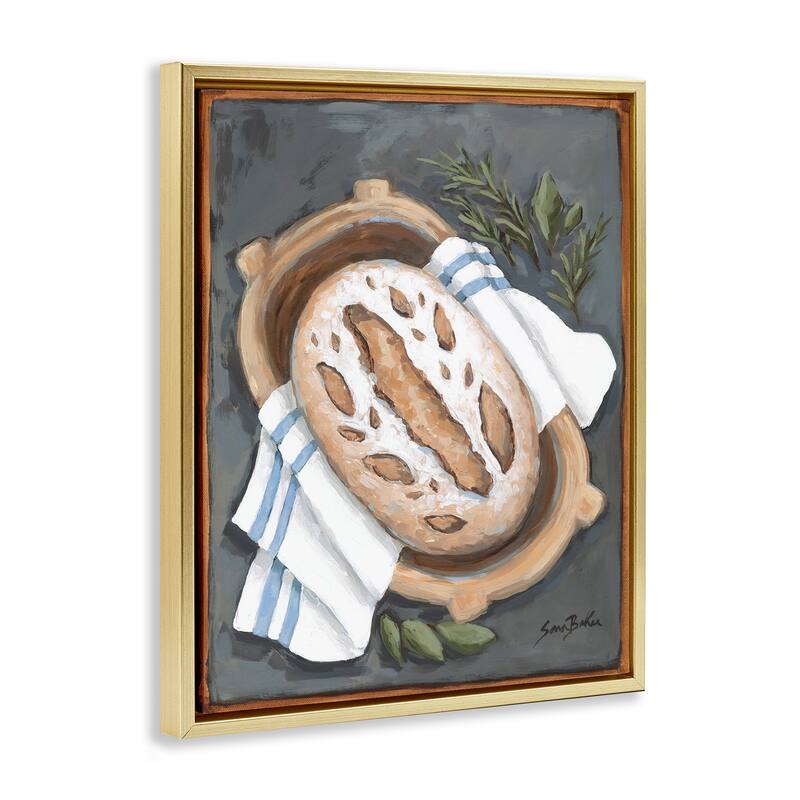 Stupell Bread Baking Basket Framed Floater Canvas Wall Art Design By Sara Baker