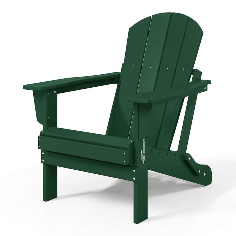 Polytrends Laguna Weather Resistant Outdoor Patio Folding Adirondack Chairs (Set of 4)