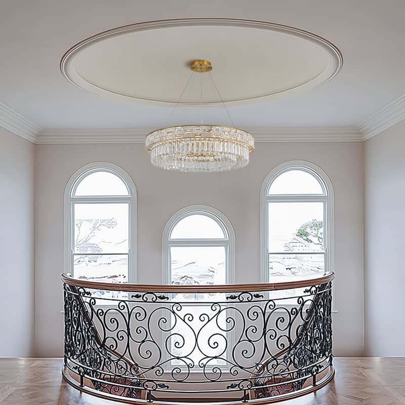 KAYLA Crystal Chandelier - Large K9 Crystal Pendant Light for High Ceilings, Entryway, Foyer, Dining Room & Living Room