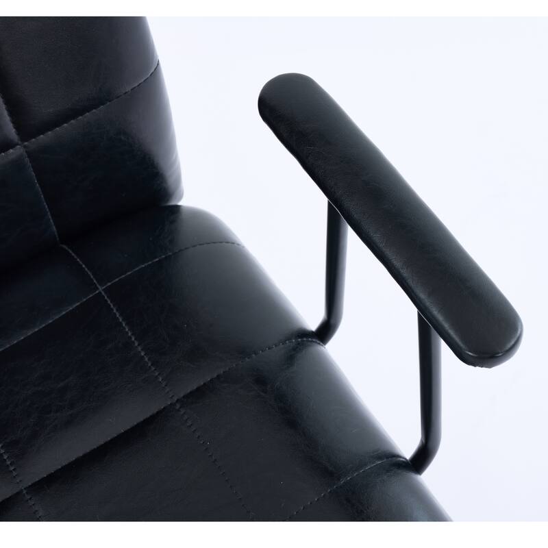 PU leather office chair, with armrest, high backrest, soft foam seating, 360 degree swivel, adjustable gaslift