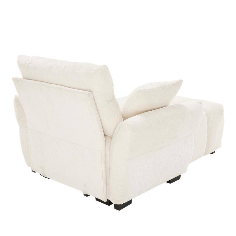 47.2" Chenille Upholstered Sofa with Ottoman