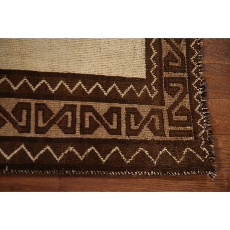Geometric Gabbeh Persian Vintage Area Rug Handmade Wool Carpet - 3'5"x 6'3"