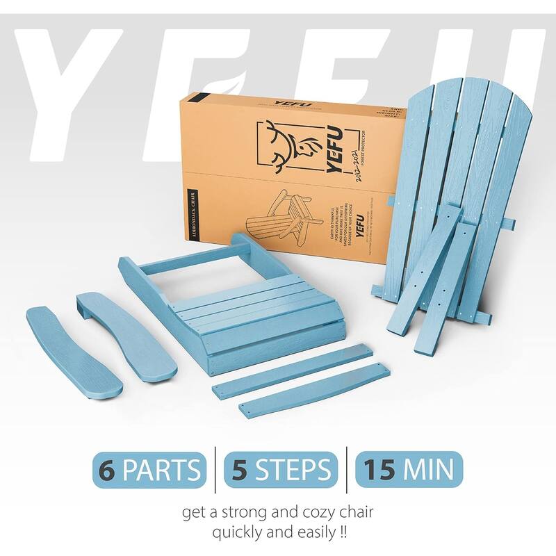 WINSOON All Weather HIPS Outdoor Plastic Adirondack Chairs Set of 2