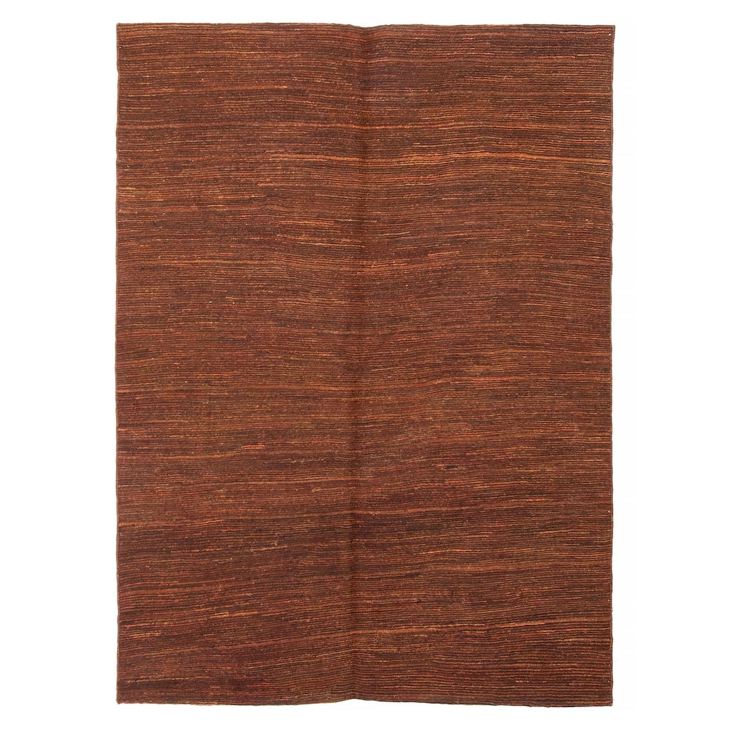 ECARPETGALLERY Flat-Weave Natural Brown Wool Tapestry Kilim - 4'6 x 6'4