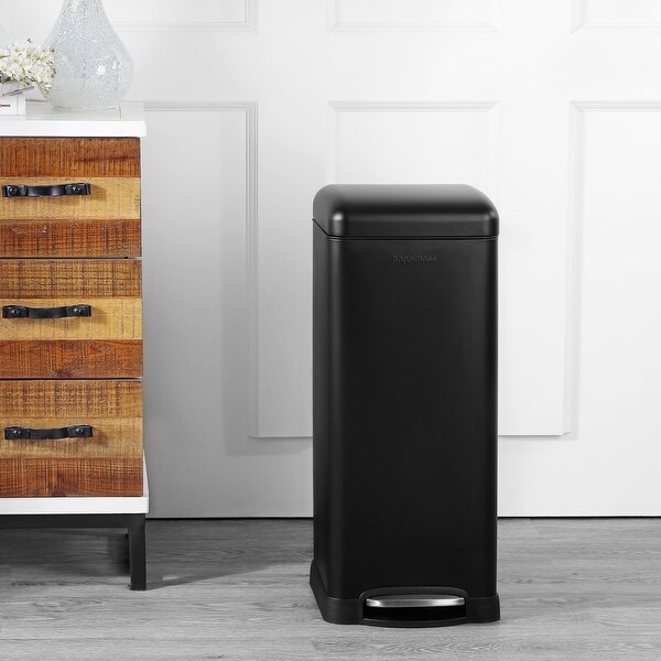 happimess Betty Retro 8-Gallon Step-Open Trash Can, Black. Opens flyout.