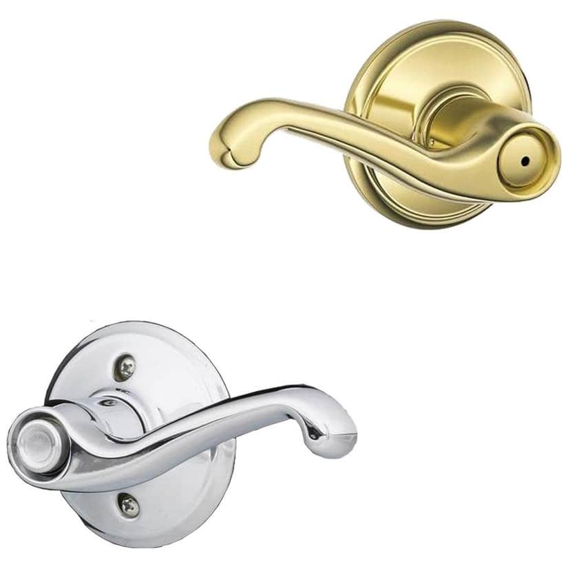 Schlage Flair Left Handed Privacy Door Lever Set - Split Finish Only