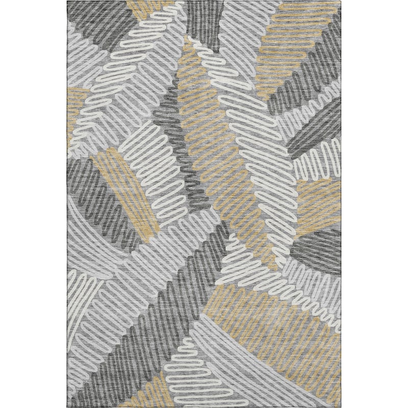 Premium Washable Super Soft Contemporary Leaf Mayfield Rug