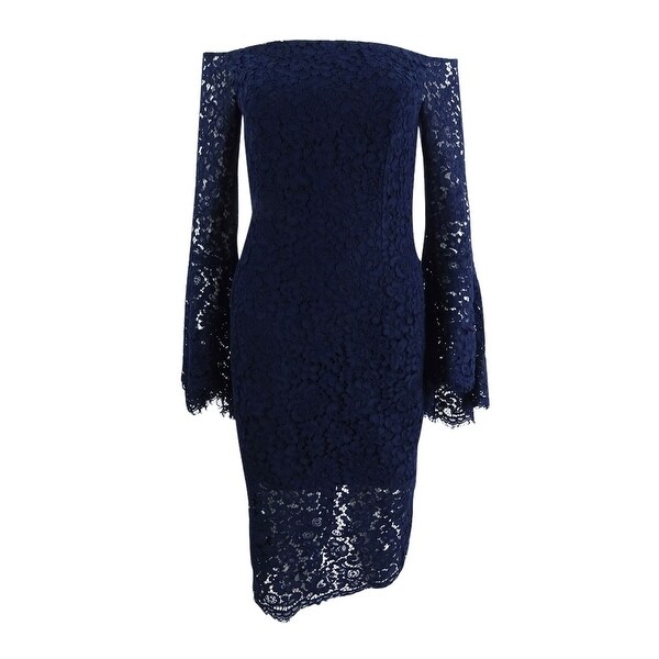 bardot blue lace dress
