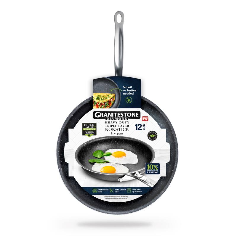 Granite Stone Nonstick Mineral Titanium Infused Round Frying Pans