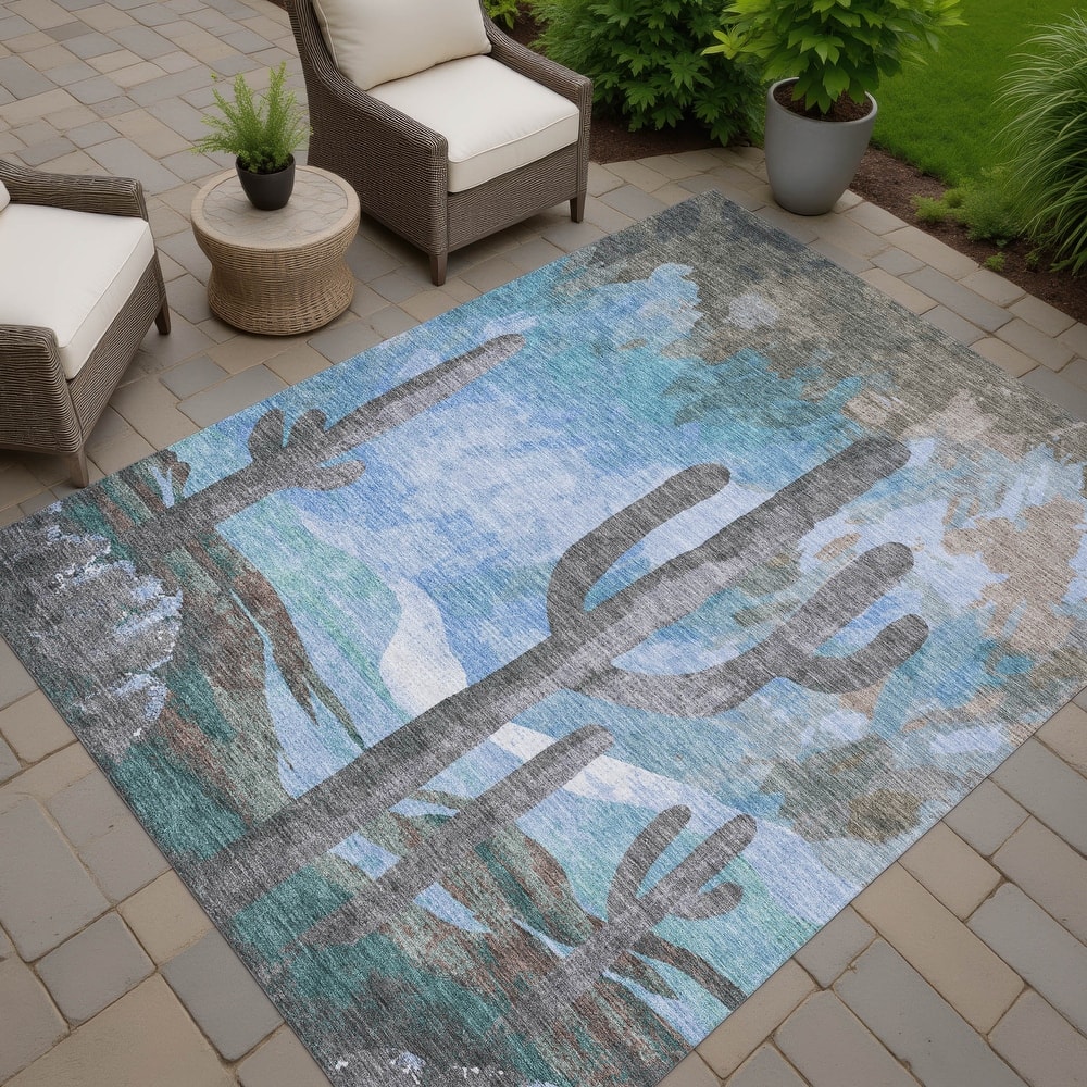 Machine Washable Indoor/ Outdoor Desert Inspiration Chantille Rug