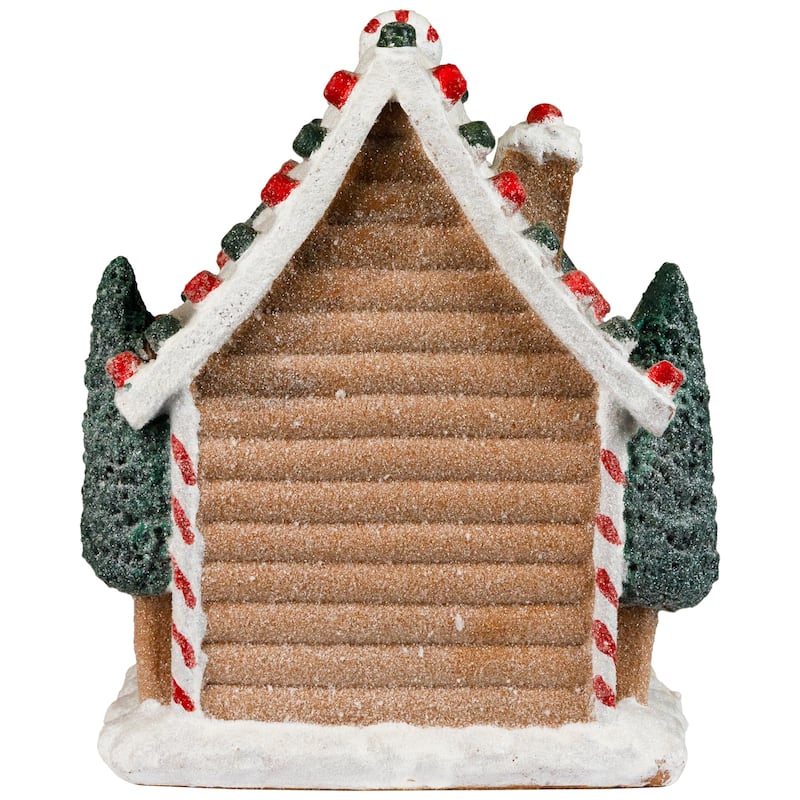 Snow Covered Gingerbread House with Candy Accents Christmas Decoration - 8"