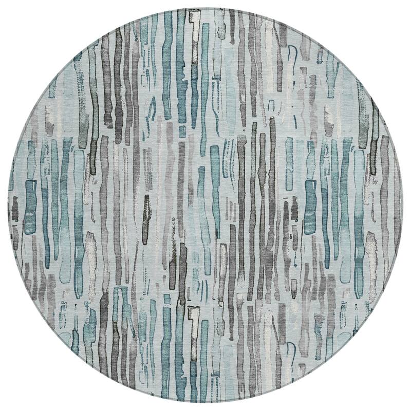 HomeRoots Striped Modern Rectangle Outdoor Rug