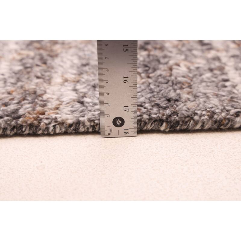 ECARPETGALLERY Hand-knotted Tangier Dark Grey Wool Rug - 4'11 x 8'2