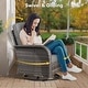 preview thumbnail 17 of 38, HOOOWOOO 5-piece Grey Wicker Chat Set Patio Conversation Set with Swivel Chairs