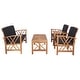 preview thumbnail 90 of 117, SAFAVIEH Fontana 4-piece Acacia Solid Wood Outdoor Conversation Patio Set