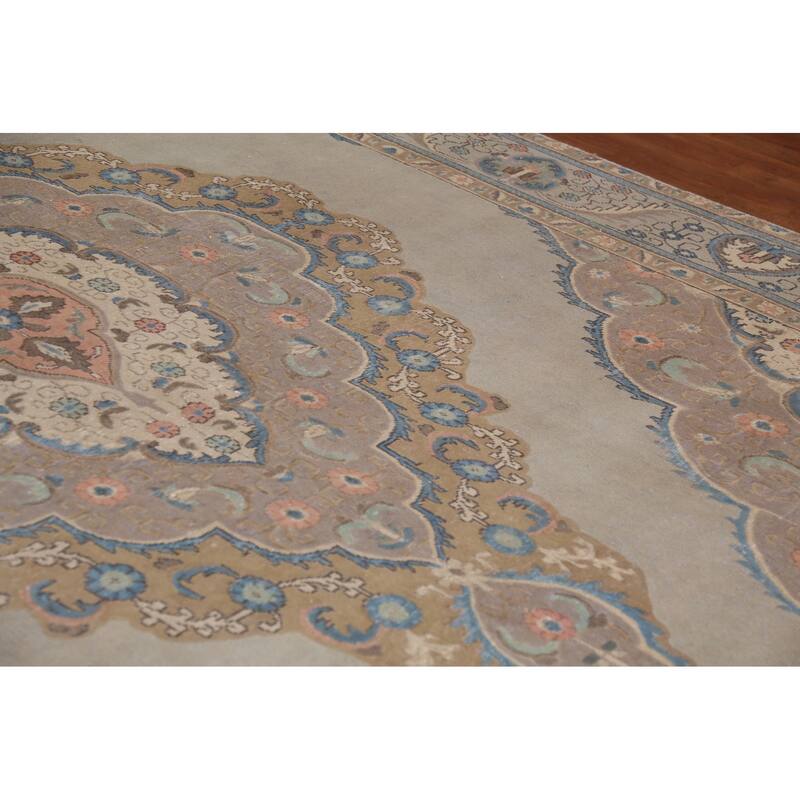 Tabriz Persian Vintage Area Rug Hand-Knotted Wool Carpet - 9'8"x 12'9"
