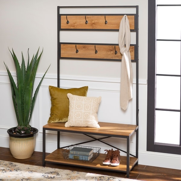 Carbon Loft Geller 72-inch Mixed Material Hall Tree - Barnwood. Opens flyout.