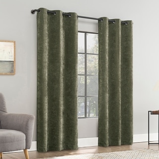 Sun Zero Isidora Velvet Magnetic Closure Total Blackout Grommet 1-Piece Curtain Panel, Single Panel