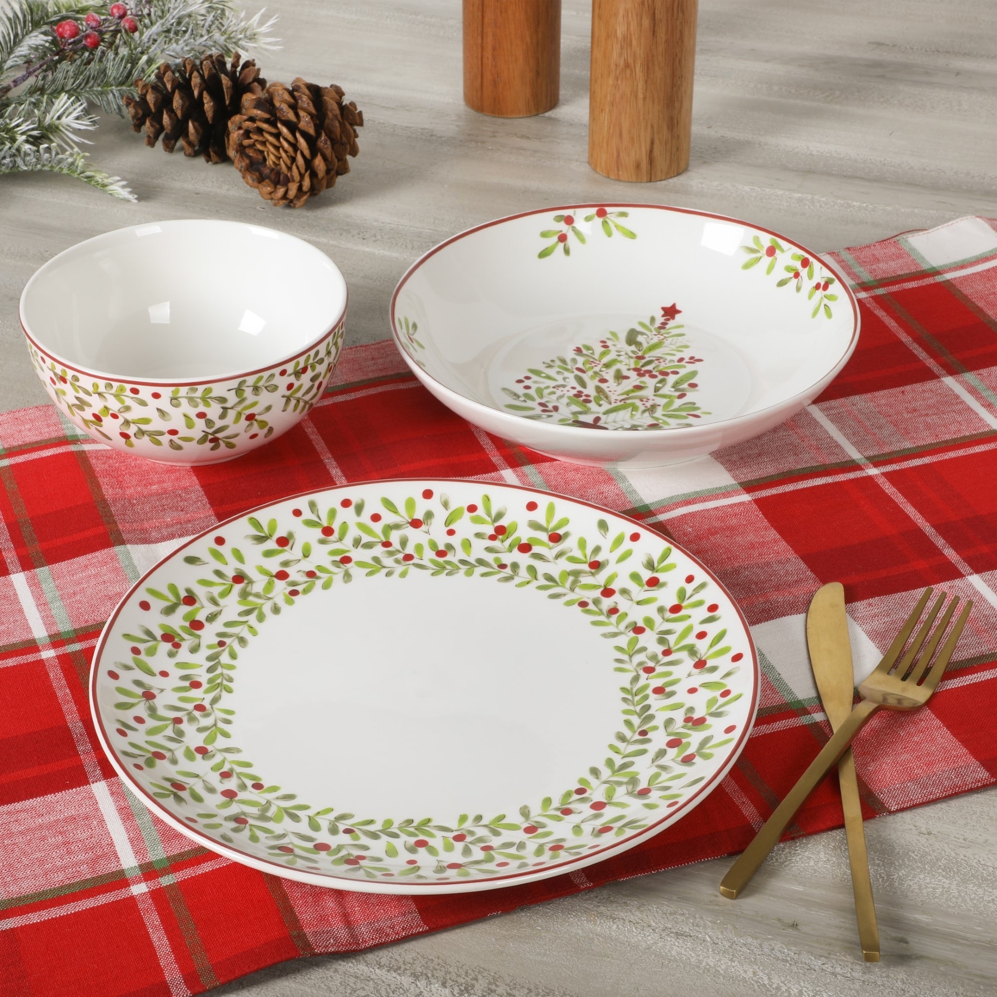 Gibson Christmas Tree Dinnerware Sets Gibson Home Tree Festival 12