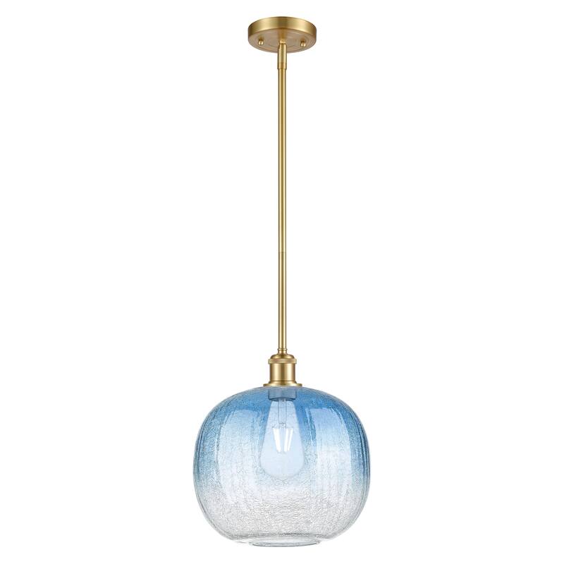 Innovations Lighting Endless Possibilities Ballston - Brookhaven Sphere - 1 Light 11" Stem Hung Mini Pendant - Satin Gold/Sapphire Blue