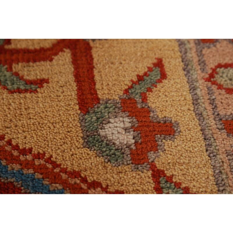 Hand Knotted Oriental 100% Wool Carpet Traditional Medallion Red Heriz (serapi) Area Rug - 14' 10'' X 11' 7''