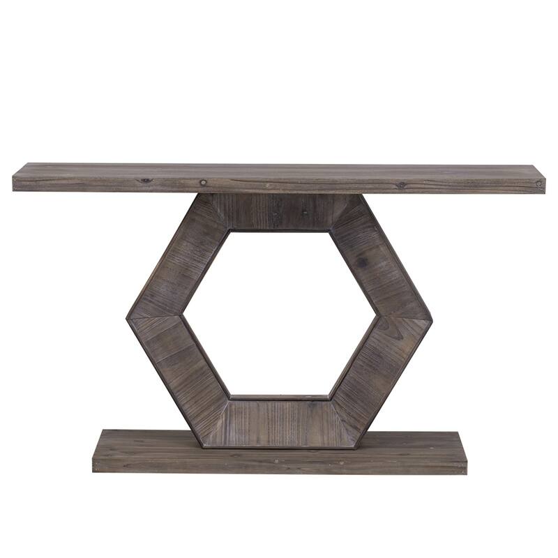 Modern Entryway Table with Innovative Hollow Hexagon Leg