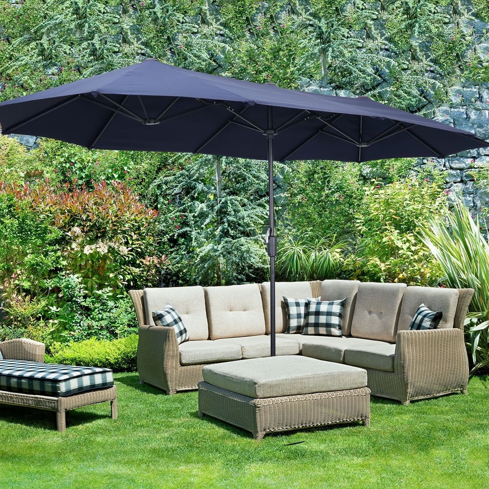Ainfox 13Ft Large Outdoor Patio Umbrella with Crank With Base
