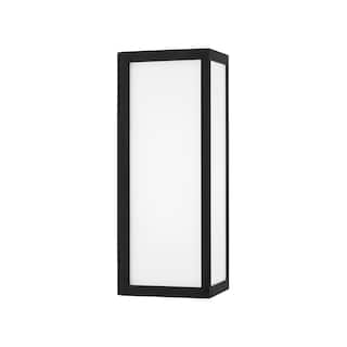 Integrated LED Outdoor Wall Lantern in Black with Painted White Glass