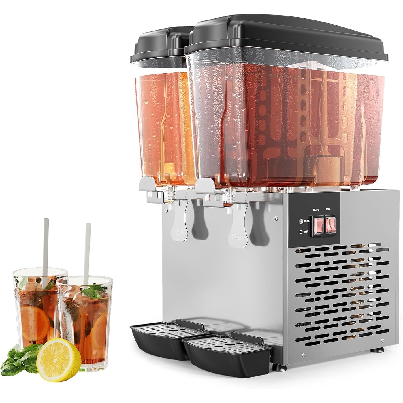 Commercial Beverage Dispenser, 3 Tank 30L Juice Cooler for Restaurant Cafe Party
