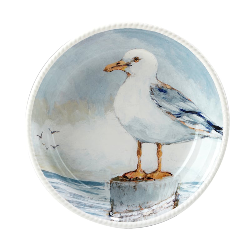 Certified International Shorebirds 40 oz. Soup/Cereal Bowls, Set of 4 - 9" Dia x 2"