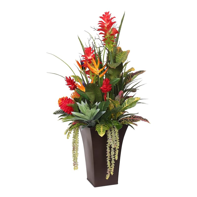 Tropical Silk Flowers - 24W x 20D x 48H