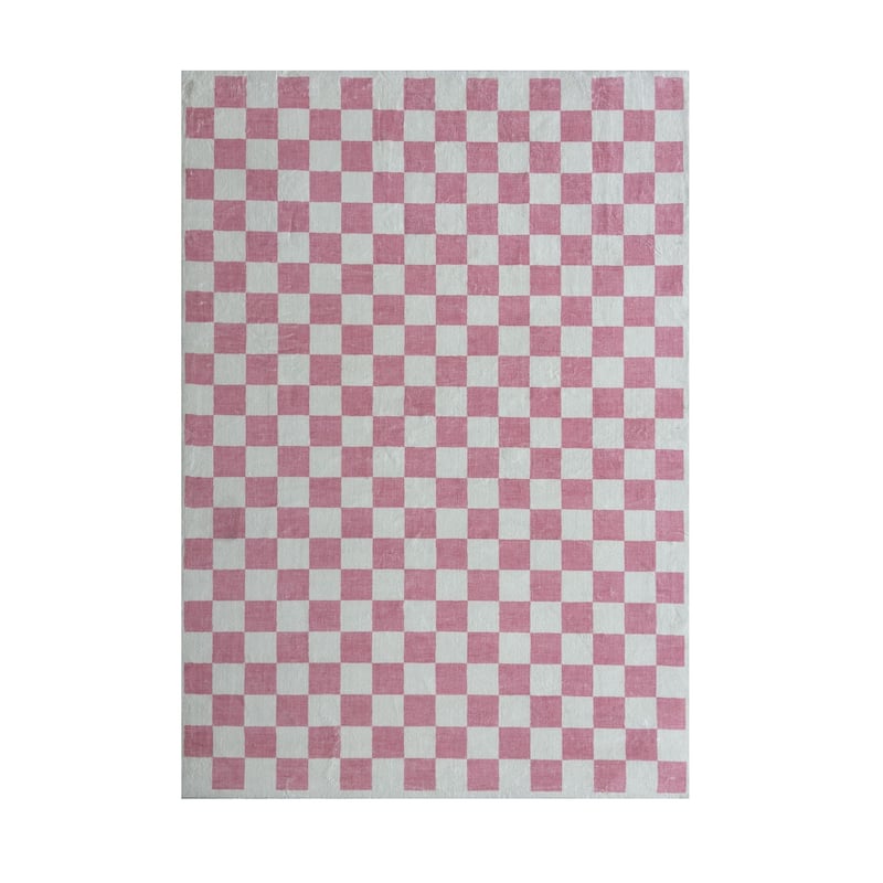 HomeRoots Checkered Modern Rectangle Area Rug - 72 in. x 48 in. x 0.4 in.