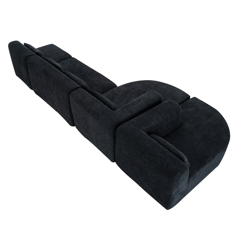 Merax 143.7" Upholstered Sofa Free-combined Sofa Couch