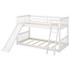 preview thumbnail 24 of 23, Twin over Twin Low Bunk Bed with Convertible Slide and Reversible Ladder, Grey - Space-Saving and Sturdy Wood Frame